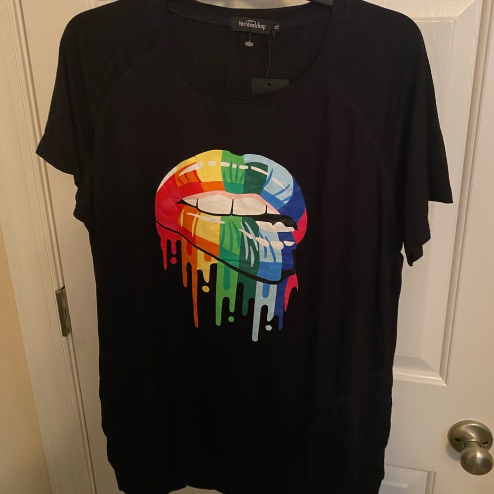 Sexy Melting Rainbow Lips Women's  Blouse Worldealshop LGBT Gay Pride Love Wins